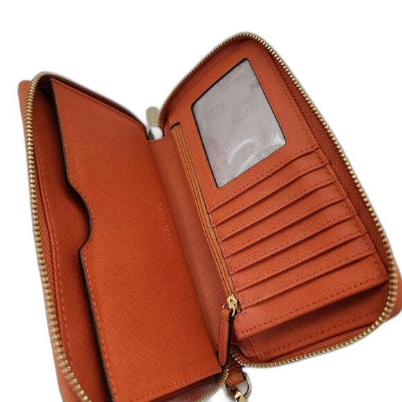 Michael Kors Womens Zip Around Leather Wallet Wristlet - Picture 5 of 9